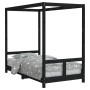 Estructura de cama para niños madera de pino negro 80x160 cm de vidaXL, Cunas y camas para niños - Ref: Foro24-834515, Precio...