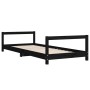 Black pine wood children's bed frame 90x200 cm by vidaXL, Cribs and beds for children - Ref: Foro24-834395, Price: 110,99 €, ...