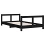 Estructura de cama para niños madera de pino negro 80x160 cm de vidaXL, Cunas y camas para niños - Ref: Foro24-834431, Precio...