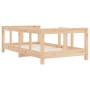 Estructura de cama para niños madera maciza de pino 70x140 cm de vidaXL, Cunas y camas para niños - Ref: Foro24-834426, Preci...