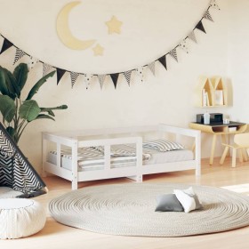 Estructura de cama para niños madera de pino blanco 70x140 cm de vidaXL, Cunas y camas para niños - Ref: Foro24-834427, Preci...