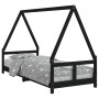 Estructura de cama para niños madera de pino negro 80x200 cm de vidaXL, Cunas y camas para niños - Ref: Foro24-834452, Precio...