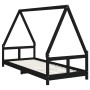 Estructura de cama para niños madera de pino negro 80x200 cm de vidaXL, Cunas y camas para niños - Ref: Foro24-834452, Precio...