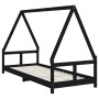 Estructura de cama para niños madera de pino negro 80x200 cm de vidaXL, Cunas y camas para niños - Ref: Foro24-834452, Precio...