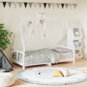 Estructura de cama para niños madera de pino blanco 80x160 cm de vidaXL, Cunas y camas para niños - Ref: Foro24-834460, Preci...