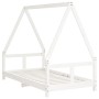 Estructura de cama para niños madera de pino blanco 80x160 cm de vidaXL, Cunas y camas para niños - Ref: Foro24-834460, Preci...