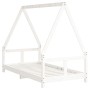 Estructura de cama para niños madera de pino blanco 80x160 cm de vidaXL, Cunas y camas para niños - Ref: Foro24-834460, Preci...