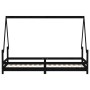 Black pine wood children's bed frame 90x200 cm by vidaXL, Cribs and beds for children - Ref: Foro24-834485, Price: 103,94 €, ...