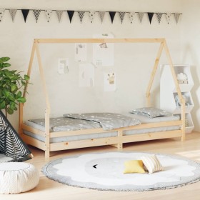 Estructura de cama para niños madera maciza de pino 80x200 cm de vidaXL, Cunas y camas para niños - Ref: Foro24-834480, Preci...