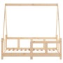 Estructura de cama para niños madera maciza de pino 70x140 cm de vidaXL, Cunas y camas para niños - Ref: Foro24-834456, Preci...