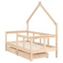 Children's bed frame with pine wood drawers 70x140 cm by vidaXL, Cribs and beds for children - Ref: Foro24-834540, Price: 89,...