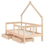 Children's bed frame with pine wood drawers 70x140 cm by vidaXL, Cribs and beds for children - Ref: Foro24-834540, Price: 89,...