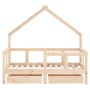 Children's bed frame with pine wood drawers 70x140 cm by vidaXL, Cribs and beds for children - Ref: Foro24-834540, Price: 89,...