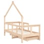 Children's bed frame with pine wood drawers 70x140 cm by vidaXL, Cribs and beds for children - Ref: Foro24-834540, Price: 89,...