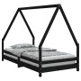 Estructura de cama para niños madera de pino negro 90x190 cm de vidaXL, Cunas y camas para niños - Ref: Foro24-834494, Precio...