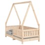 Estructura de cama para niños madera maciza de pino 70x140 cm de vidaXL, Cunas y camas para niños - Ref: Foro24-834501, Preci...