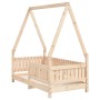 Estructura de cama para niños madera maciza de pino 70x140 cm de vidaXL, Cunas y camas para niños - Ref: Foro24-834501, Preci...