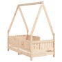 Estructura de cama para niños madera maciza de pino 70x140 cm de vidaXL, Cunas y camas para niños - Ref: Foro24-834501, Preci...