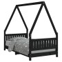 Estructura de cama para niños madera de pino negro 80x160 cm de vidaXL, Cunas y camas para niños - Ref: Foro24-834506, Precio...