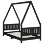 Estructura de cama para niños madera de pino negro 80x160 cm de vidaXL, Cunas y camas para niños - Ref: Foro24-834506, Precio...