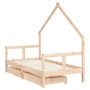 Children's bed frame with pine wood drawers 80x160cm by vidaXL, Cribs and beds for children - Ref: Foro24-834543, Price: 117,...