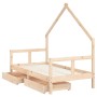 Children's bed frame with pine wood drawers 80x160cm by vidaXL, Cribs and beds for children - Ref: Foro24-834543, Price: 117,...