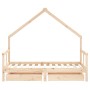 Children's bed frame with pine wood drawers 80x160cm by vidaXL, Cribs and beds for children - Ref: Foro24-834543, Price: 117,...