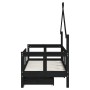 Estructura de cama niños con cajones madera pino negro 70x140cm de vidaXL, Cunas y camas para niños - Ref: Foro24-834542, Pre...