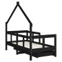 Estructura de cama niños con cajones madera pino negro 70x140cm de vidaXL, Cunas y camas para niños - Ref: Foro24-834542, Pre...