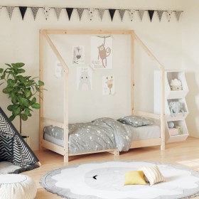 Estructura de cama para niños madera maciza de pino 70x140 cm de vidaXL, Cunas y camas para niños - Ref: Foro24-835706, Preci...