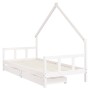 Children's bed frame with white pine wood drawers 90x200 cm by vidaXL, Cribs and beds for children - Ref: Foro24-834553, Pric...