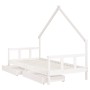 Children's bed frame with white pine wood drawers 90x200 cm by vidaXL, Cribs and beds for children - Ref: Foro24-834553, Pric...