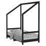 Estructura de cama para niños madera de pino negro 70x140 cm de vidaXL, Cunas y camas para niños - Ref: Foro24-835708, Precio...