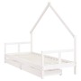 Estructura cama niños con cajones madera pino blanco 80x200 cm de vidaXL, Cunas y camas para niños - Ref: Foro24-834550, Prec...