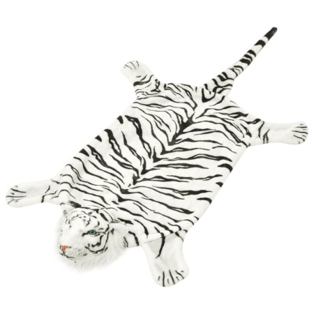 White 144 cm tiger plush carpet by vidaXL, Rugs - Ref: Foro24-80169, Price: 31,44 €, Discount: %