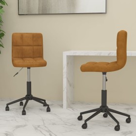 Swivel dining chairs 2 units brown velvet by vidaXL, dining chairs - Ref: Foro24-334489, Price: 74,20 €, Discount: %