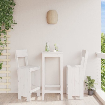 Kitchen stools 2 pcs white pine wood 40x48.5x115.5 cm by vidaXL, Garden chairs - Ref: Foro24-825360, Price: 130,06 €, Discoun...