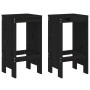 Kitchen stools 2 pcs solid black pine wood 40x36x75 cm by vidaXL, Garden chairs - Ref: Foro24-825349, Price: 109,40 €, Discou...