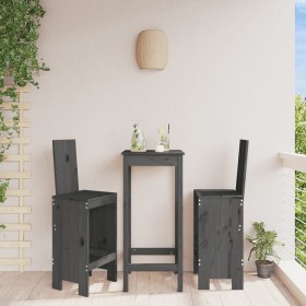 Küchenhocker 2 Stück massives Kiefernholz grau 40x42x120 cm von vidaXL, Gartenstühle - Ref: Foro24-825354, Preis: 141,68 €, R...