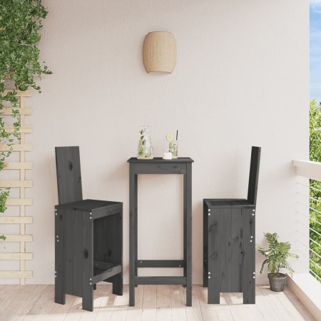 Küchenhocker 2 Stück massives Kiefernholz grau 40x42x120 cm von vidaXL, Gartenstühle - Ref: Foro24-825354, Preis: 141,99 €, R...