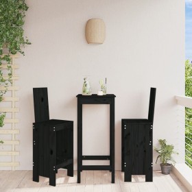 Kitchen stools 2 pcs solid black pine wood 40x42x120 cm by vidaXL, Garden chairs - Ref: Foro24-825356, Price: 141,99 €, Disco...