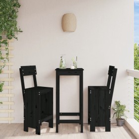 Kitchen stools 2 pcs black pine wood 40x48.5x115.5 cm by vidaXL, Garden chairs - Ref: Foro24-825363, Price: 130,99 €, Discoun...