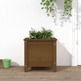 Solid honey brown pine wood planter 40x40x39 cm by vidaXL, Pots and planters - Ref: Foro24-825250, Price: 59,99 €, Discount: %