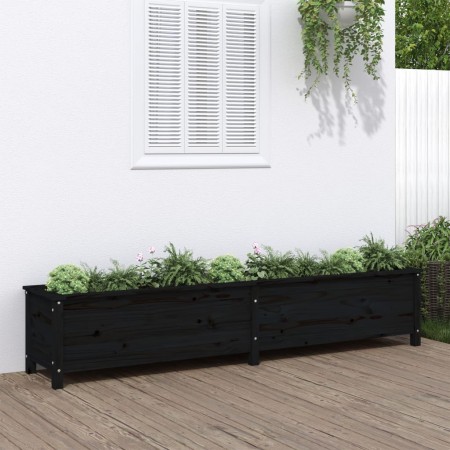 Arriate elevado de jardín madera de pino negro 199,5x40x39 cm de vidaXL, Maceteros y jardineras - Ref: Foro24-825272, Precio:...