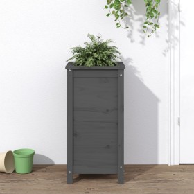 Solid gray pine wood planter 40x40x78 cm by vidaXL, Pots and planters - Ref: Foro24-825277, Price: 78,99 €, Discount: %