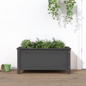 Jardinera madera maciza de pino gris 82,5x40x39 cm de vidaXL, Maceteros y jardineras - Ref: Foro24-825256, Precio: 77,55 €, D...