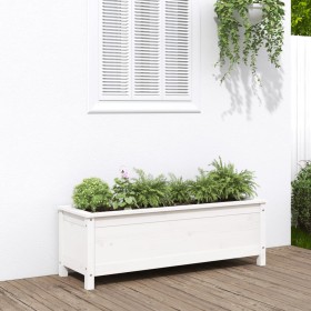 Arriate elevado de jardín madera de pino blanco 119,5x40x39 cm de vidaXL, Maceteros y jardineras - Ref: Foro24-825262, Precio...