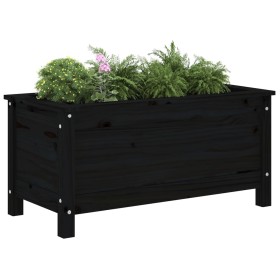 Solid black pine wood planter 82.5x40x39 cm by vidaXL, Pots and planters - Ref: Foro24-825258, Price: 83,54 €, Discount: %