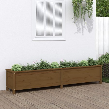 Arriate elevado de jardín madera pino marrón miel 199,5x40x39cm de vidaXL, Maceteros y jardineras - Ref: Foro24-825271, Preci...