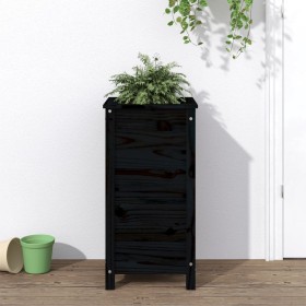 Jardinera madera maciza de pino negro 40x40x78 cm de vidaXL, Maceteros y jardineras - Ref: Foro24-825279, Precio: 78,31 €, De...